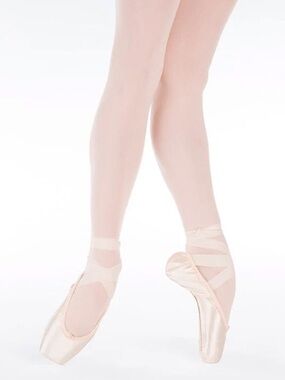 NWT Suffolk Stellar Pink Satin Ballet Pointe Shoes with Crossed Elastics bundle